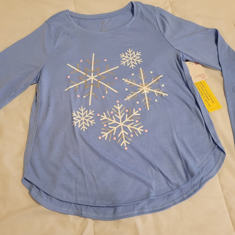 Girl's SO Pajama 2pc Set Snowflakes sz 16 - Picture 11 of 16